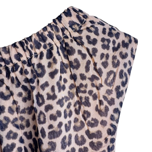 J. CREW NWT Gathered Sheath Maxi Dress in Leopard Chiffon Size 4 - Picture 11 of 15